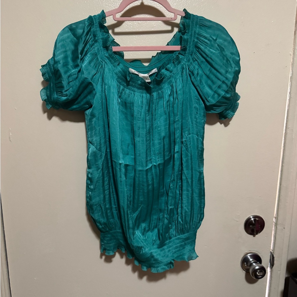 Diane Von Furstenberg Teal Blouse